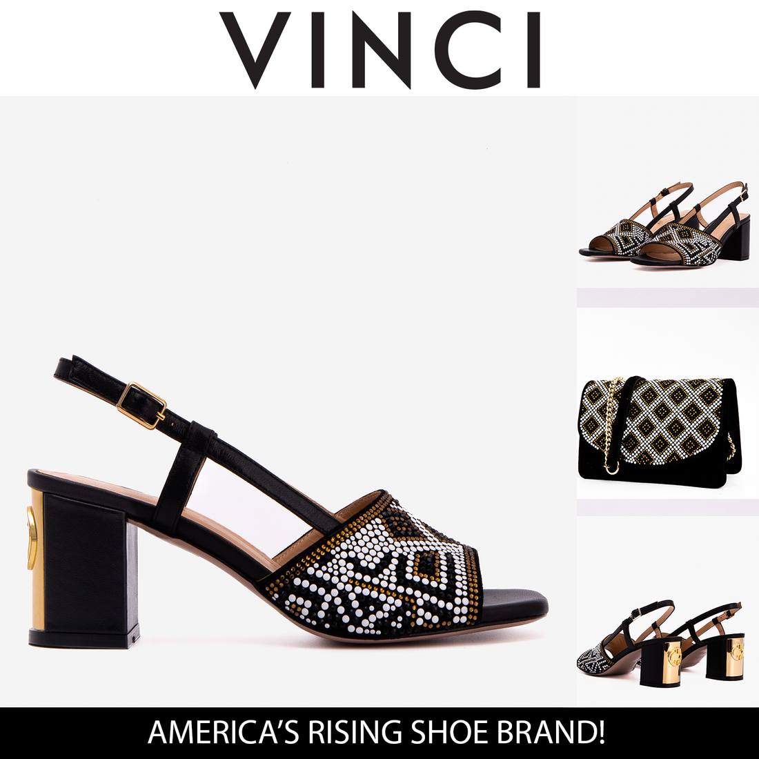 The Nampula Black Leather Women Slingback Sandal - Glamourous Grace