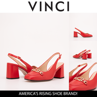 The Potomac Red Leather Slingback Women Sandal - Glamourous Grace
