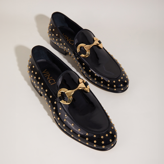 The Jupiter  Shoe Black Spike Leather  Bit Dress Loafer Limited Edition Men  Shoe