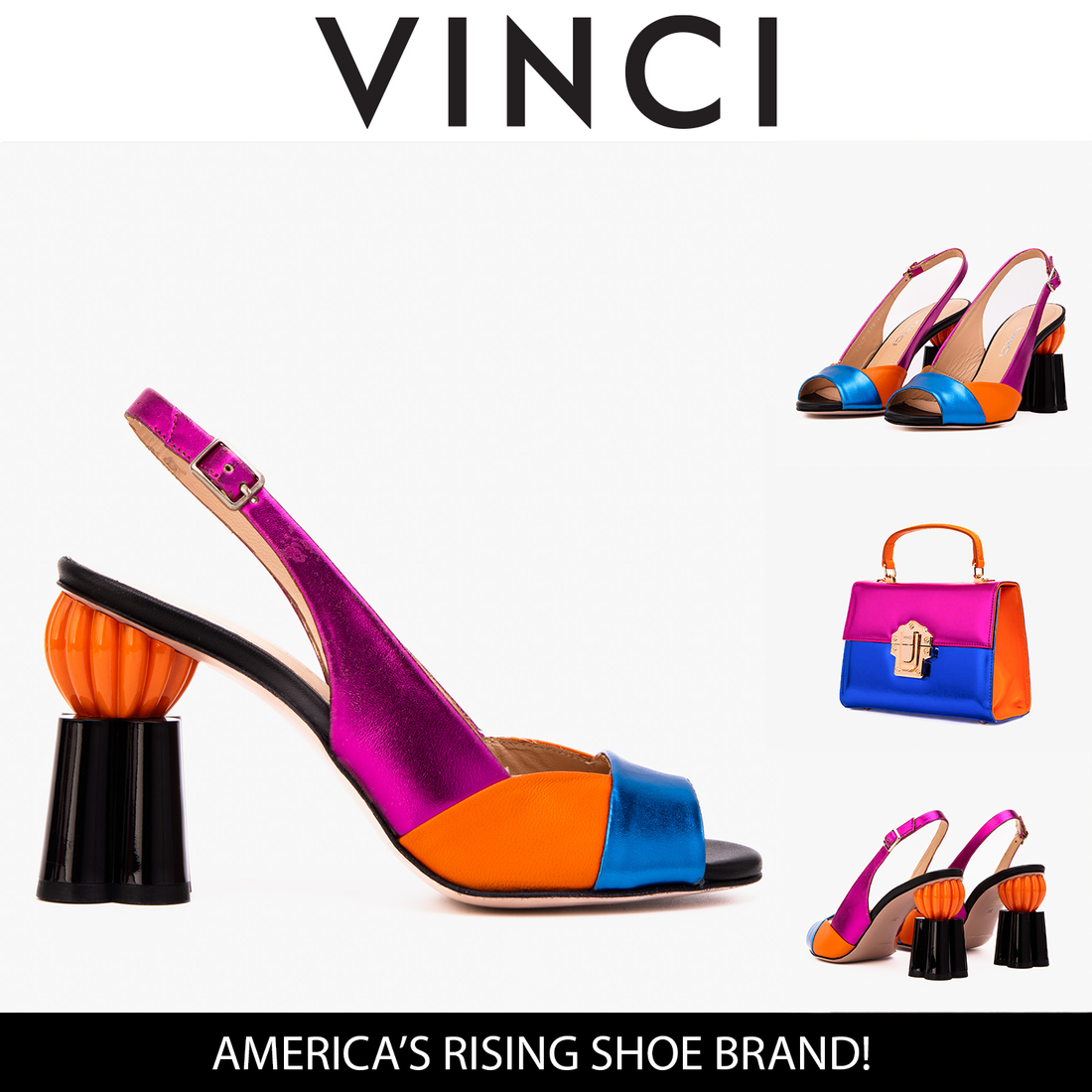 The Rize Multicolor Pumpkin Heel Leather Women Sandal - Glamourous Grace