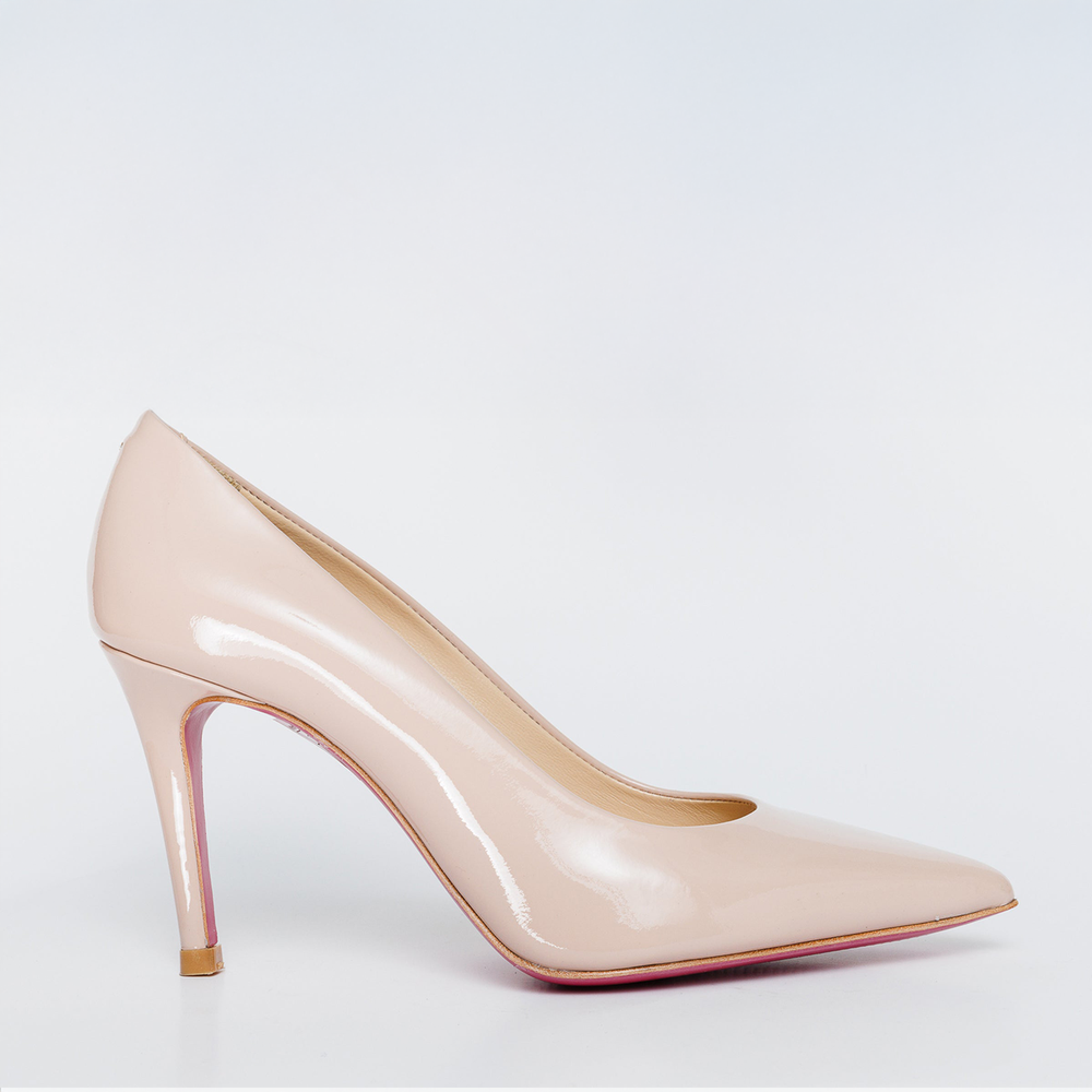 The Ege Cream Leather Pump Fuchsia Sole Women Shoe - Glamourous Grace