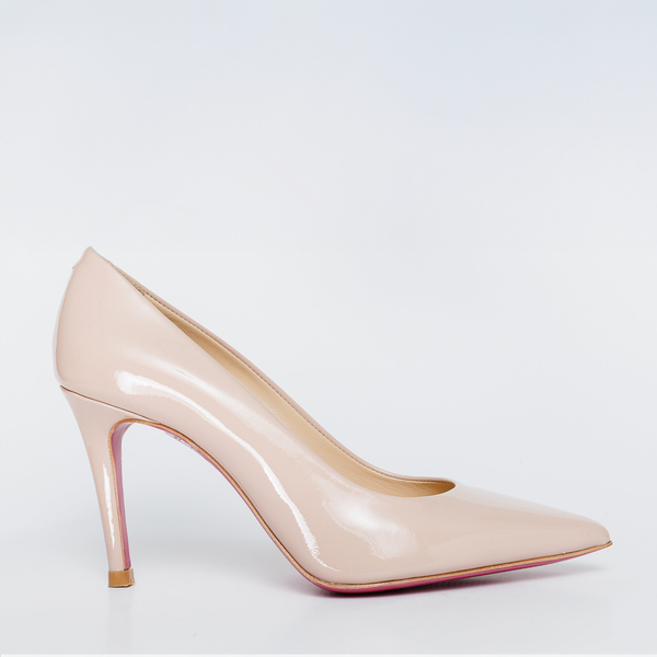 The Ege Cream Leather Pump Fuchsia Sole Women Shoe - Glamourous Grace