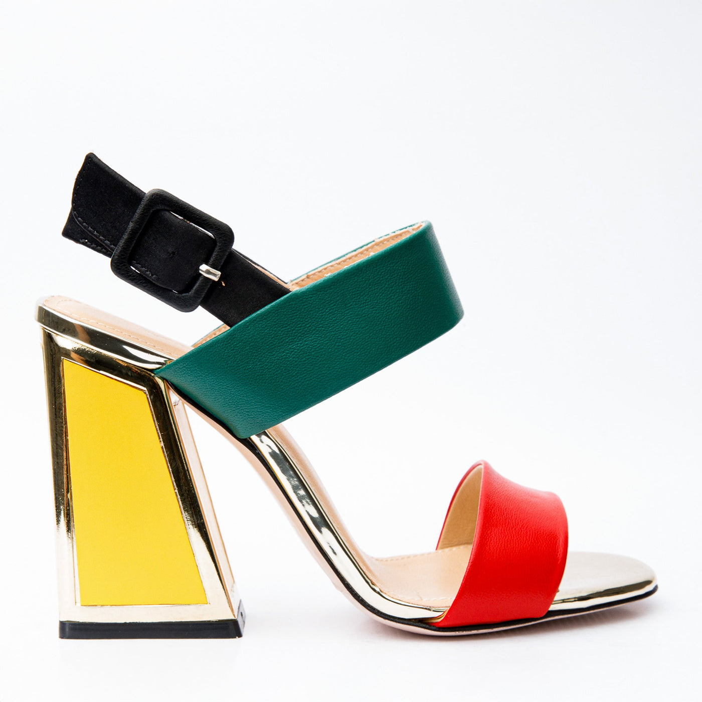 The Niger Block Heel Multicolor Leather Women Sandal - Glamourous Grace