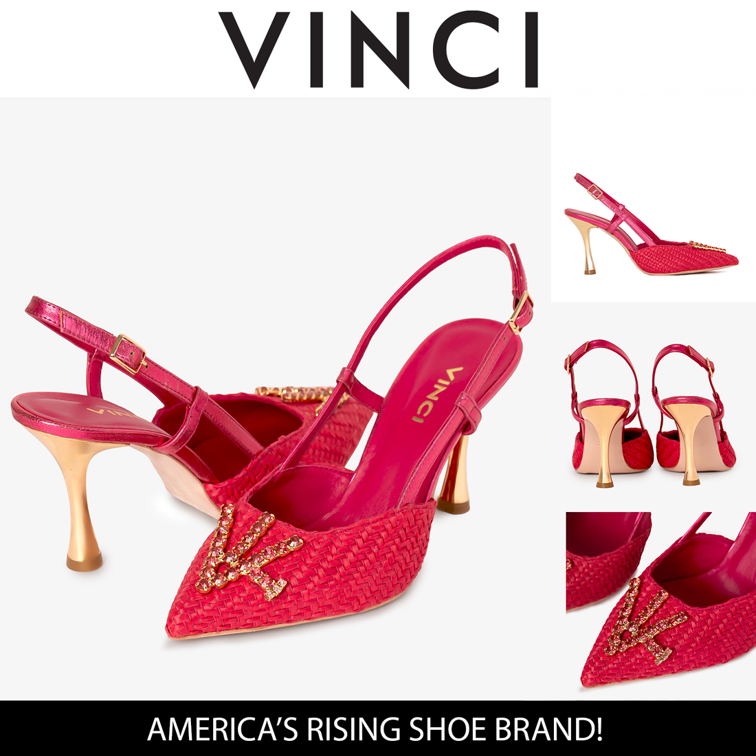 The Luna Fuchsia Leather Slingback Women Sandal - Glamourous Grace