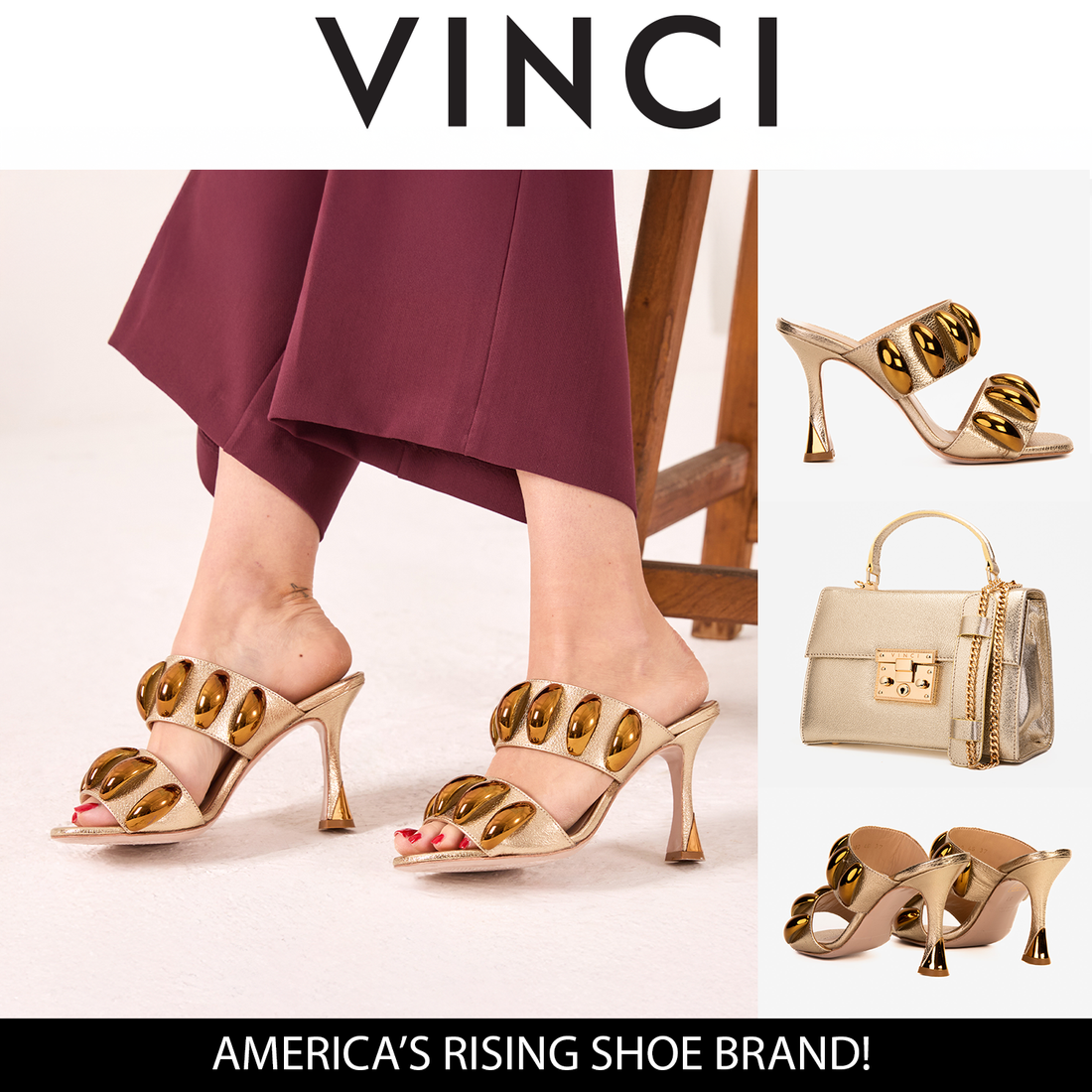 The Eclipse Gold Leather Women Sandal - Glamourous Grace
