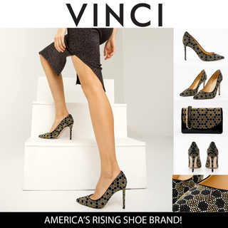 The Bolu Black & Gold Glitter Leather Pump Women Shoe - Glamourous Grace