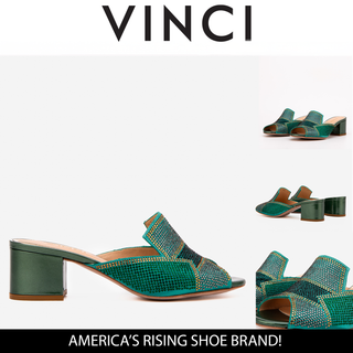 The Magnolia Green Glitter Leather Women Sandal - Glamourous Grace