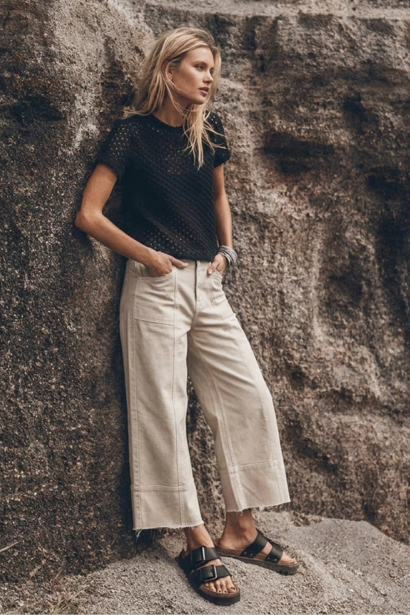 HIGH RISE SLIM CROP PALAZZO JEANS - Glamourous Grace