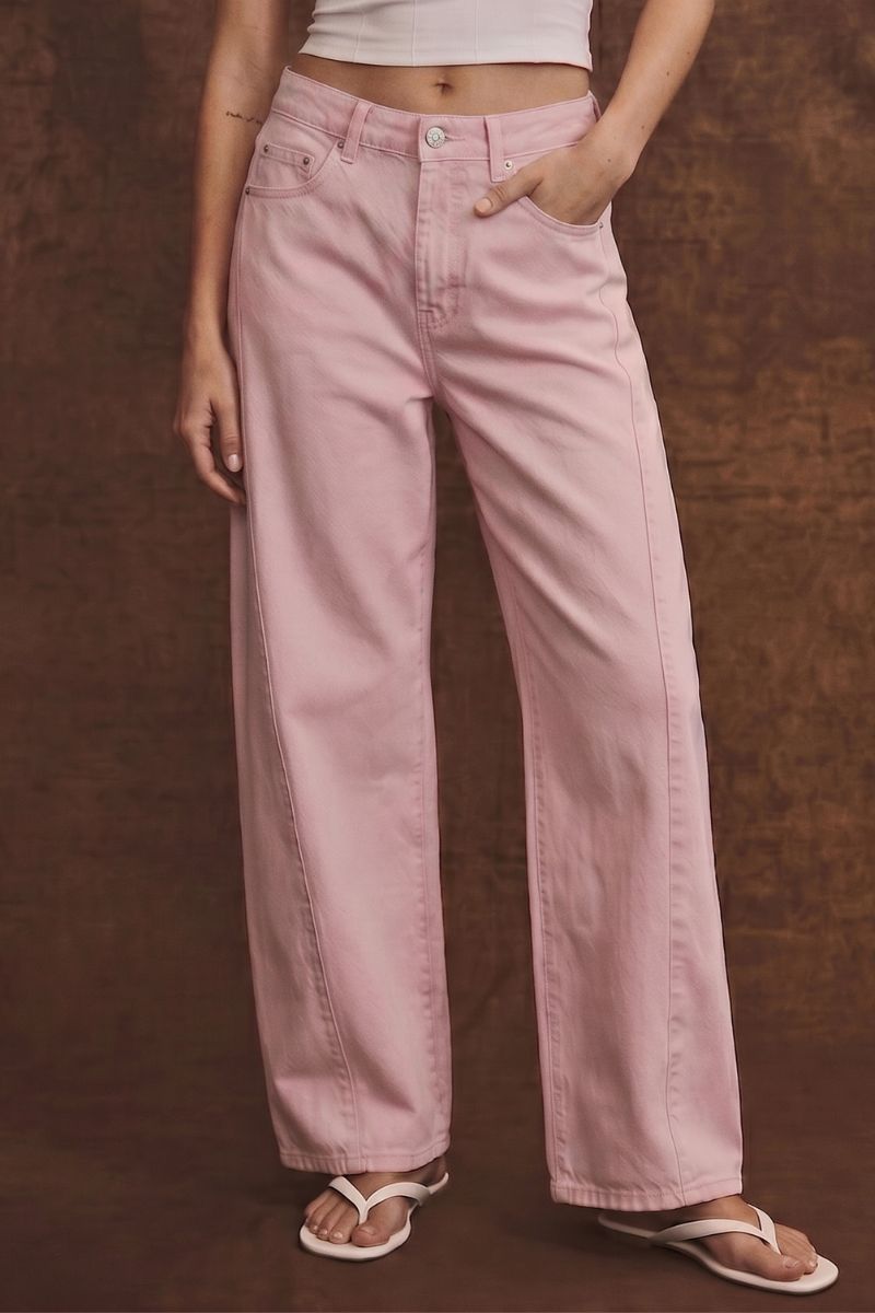 SERAFINA HIGH RISE PINK BARREL LEG JEANS - Glamourous Grace