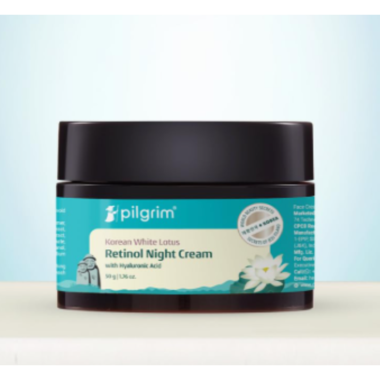 Pilgrim Korean Retinol Anti Aging Night Cream with Hyaluronic Acid & Vitamin C For Young, Wrinkle-free & Radiant Skin