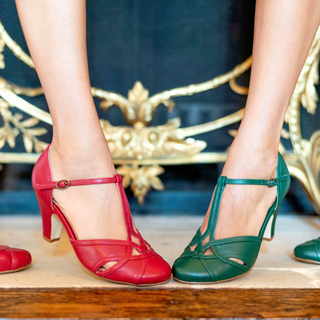 Sandy Festive T-Strap Heels - Glamourous Grace