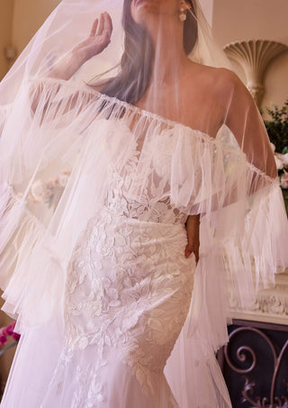 Couture Ruffle Edge 2-Tier Veil