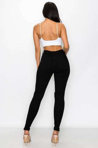 Brandi - High Rise Clean & Classy Knee Slit Skinny