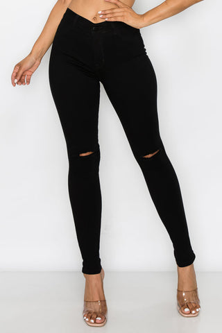 Brandi - High Rise Clean & Classy Knee Slit Skinny