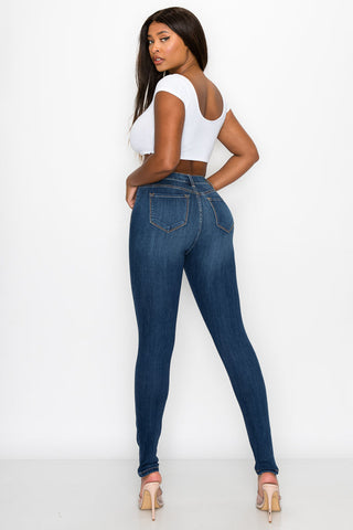 Brandi - High Rise Clean & Classy Knee Slit Skinny