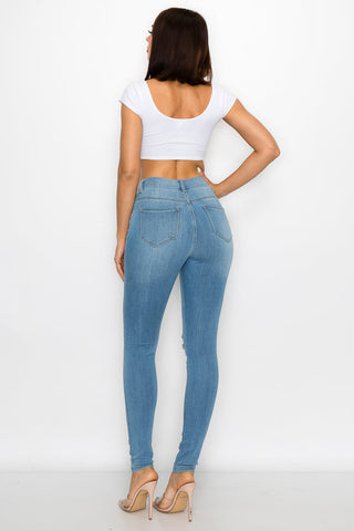 Brandi - High Rise Clean & Classy Knee Slit Skinny