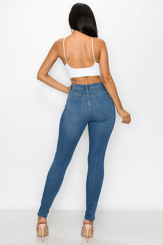 Brandi - High Rise Clean & Classy Knee Slit Skinny