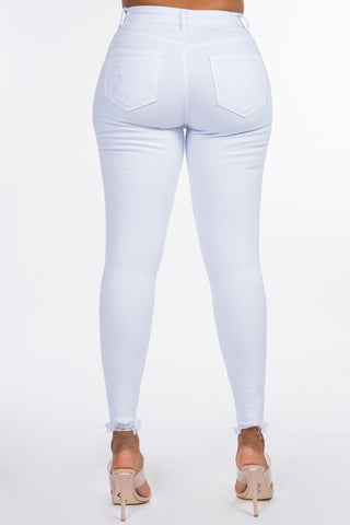 Stephanie -  High Rise Destructed Skinny