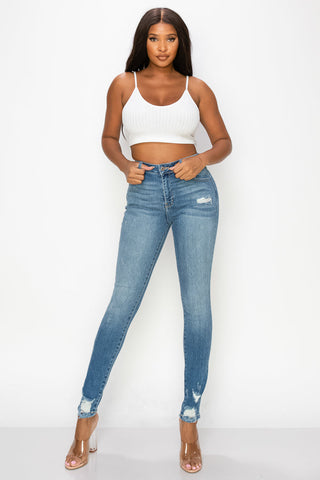 Claire - High Rise Lightly Destructed Premium Skinny