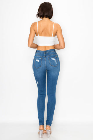 Melanie - High Rise Front & Rear Destructed Skinny