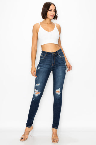 Zoey - High Rise Destructed Skinny
