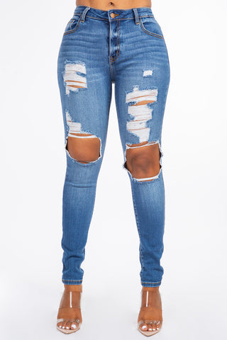 Victoria - High Rise Hole Destructed Premium Skinny