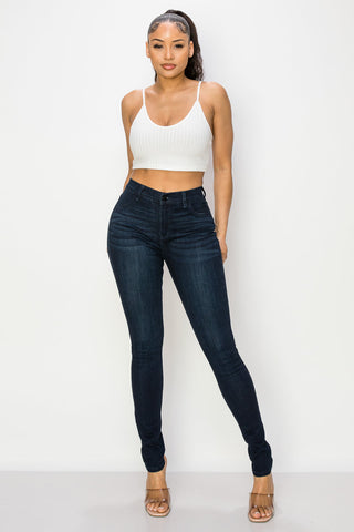 Emily - Classic Super Dark High Rise Stretch Skinny