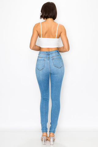 Sawyer - Super High Rise Destructed Premium Skinny