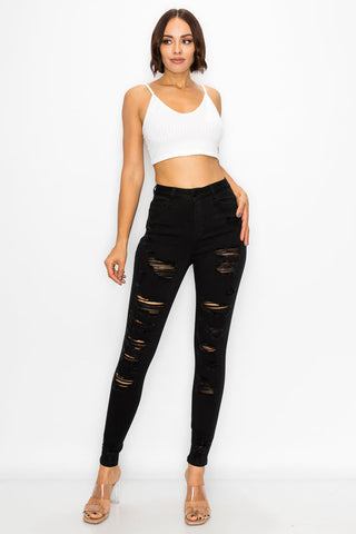 Kimberly - High Rise Heavy Destructed Skinny