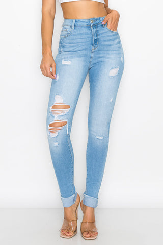 Addison - Super High Destructed Premium Roll Fray Skinny