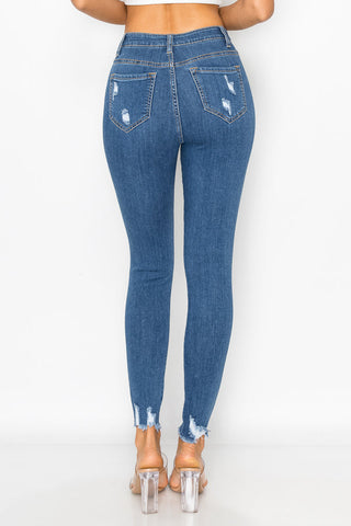 Sharon - High Rise Destructed Skinny Jeans
