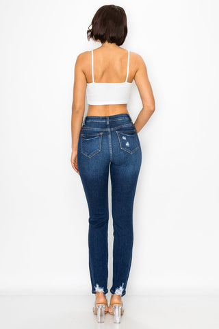 Angie - High Rise Destructed Straight Leg