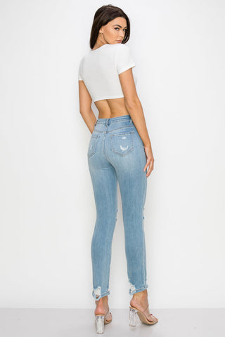 Margaret - High Rise Destructed Straight Leg
