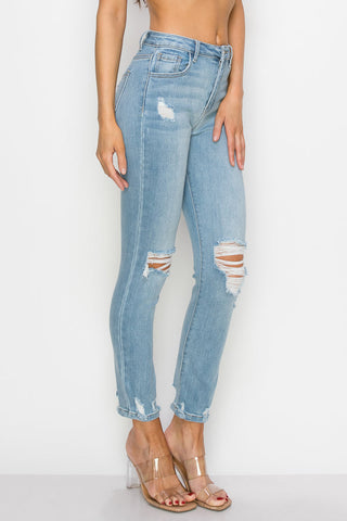 Margaret - High Rise Destructed Straight Leg