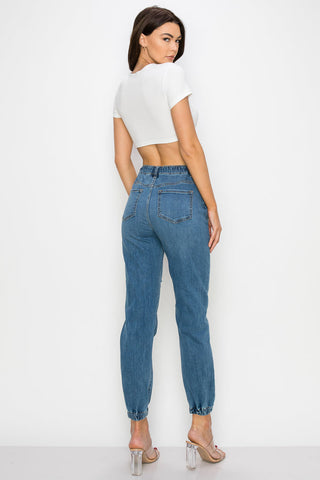 Jacqueline - Super High Rise Destructed Joggers