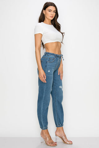 Jacqueline - Super High Rise Destructed Joggers