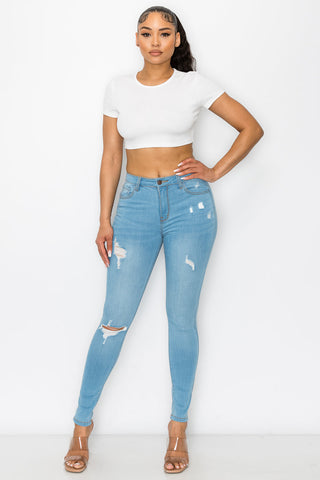 Lola - High Rise Minimal Destructed Skinny