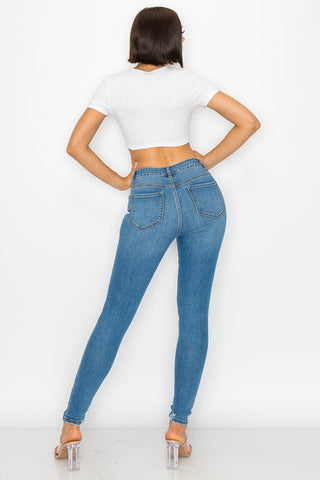 Adeline - High Rise Destructed Stretch Skinny