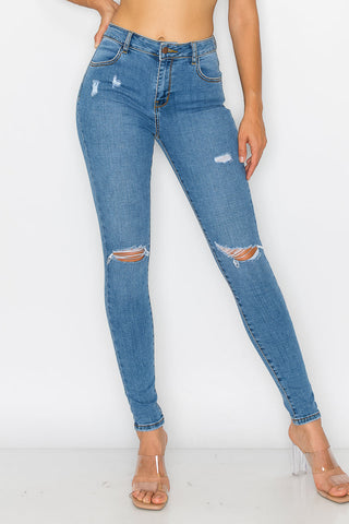 Vivian - High Rise Destructed Stretch Skinny