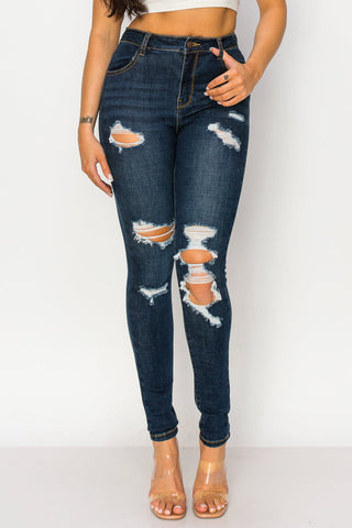 Jocelyn - High Rise Destructed Stretch Skinny
