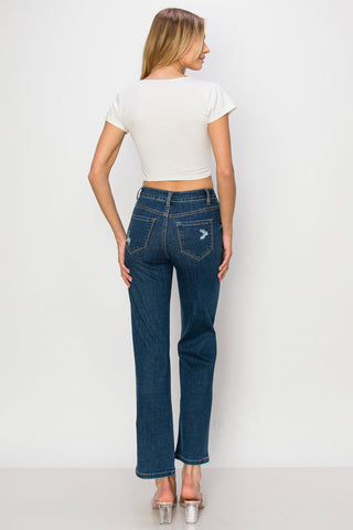 Valerie - High Rise Destructed Stretch Straight Leg
