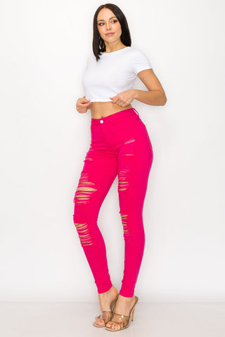 Maggie - Destructed High Rise Skinny