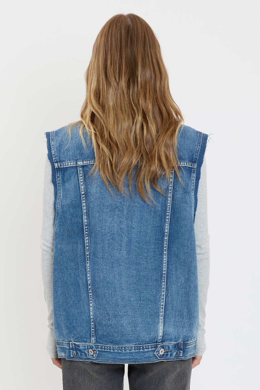Women's Oversized Boyfriend Fit Denim Vest - Glamourous Grace