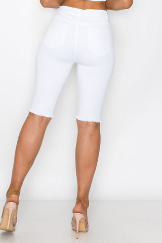 Cindy - High Rise Destructed Bermudas