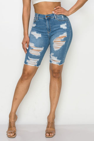 Leslie - High Rise Destructed Fray Hem