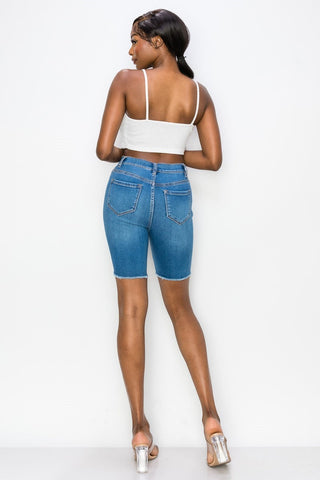 Caroline - High Rise Minimal Destructed Bermuda