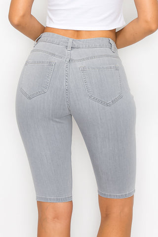 Francesca - Classic Grey High Rise Bermudas