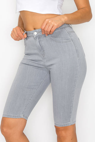Francesca - Classic Grey High Rise Bermudas