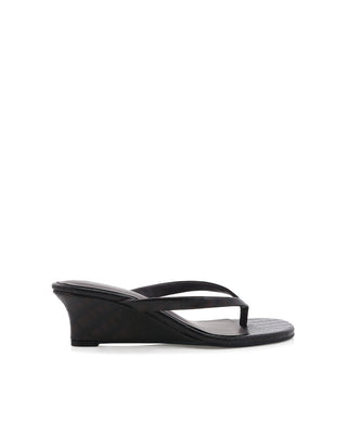 Valia Dark Cacao Croc Wedge Heels