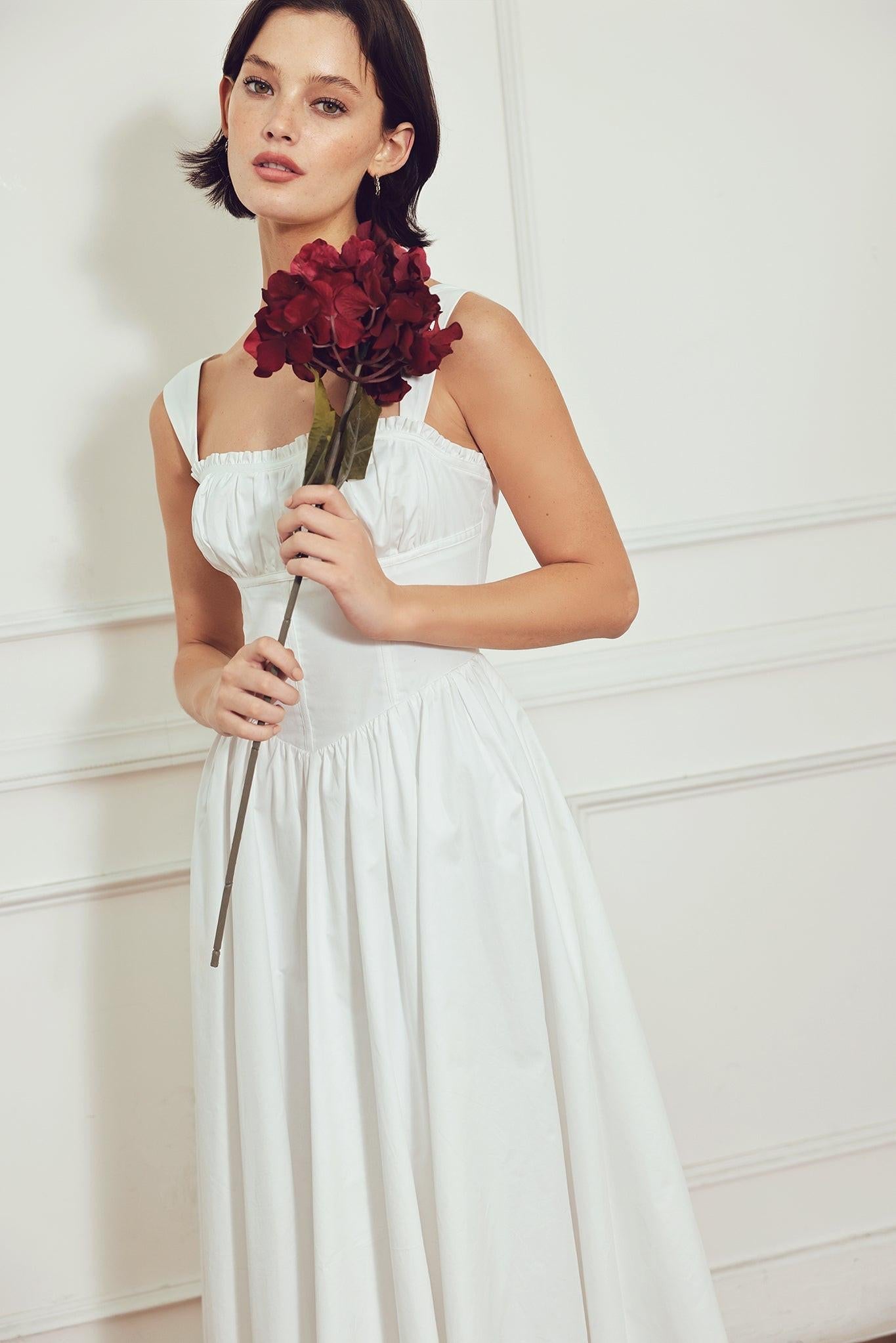 SWEETHEART SERENADE WOVEN MIDI DRESS - Glamourous Grace